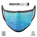 Blue 082 Absorbed Watercolor Texture - Made in USA Mouth Cover Unisex Anti-Dust Cotton Blend Reusable & Washable Face Mask with Adjustable Sizing for Adult or Child