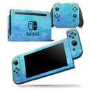 Blue 082 Absorbed Watercolor Texture - Skin Wrap Decal for Nintendo Switch Lite Console & Dock - 3DS XL - 2DS - Pro - DSi - Wii - Joy-Con Gaming Controller