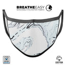 Blue 19 Textured Marble - Made in USA Mouth Cover Unisex Anti-Dust Cotton Blend Reusable & Washable Face Mask with Adjustable Sizing for Adult or Child
