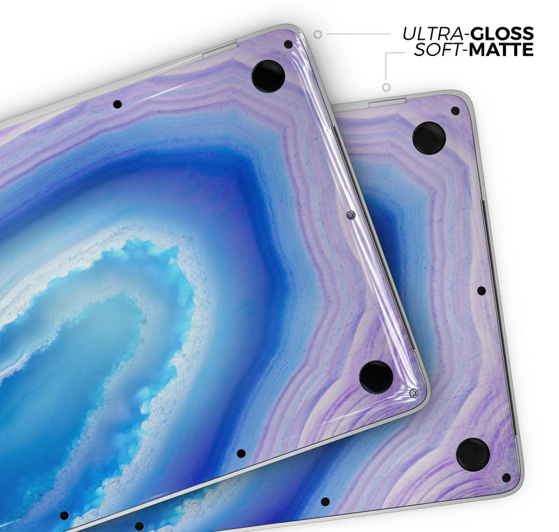 Blue & Purple Hue Agate - Skin Decal Wrap Kit Compatible with the Apple MacBook Pro, Pro with Touch Bar or Air (11", 12", 13", 15" & 16" - All Versions Available)