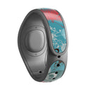 Blue & Coral Abstract Butterfly Sprout - Decal Skin Wrap Kit for the Disney Magic Band
