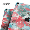 Blue & Coral Abstract Butterfly Sprout - Full Body Skin Decal for the Apple iPad Pro 12.9", 11", 10.5", 9.7", Air or Mini (All Models Available)