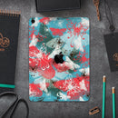 Blue & Coral Abstract Butterfly Sprout - Full Body Skin Decal for the Apple iPad Pro 12.9", 11", 10.5", 9.7", Air or Mini (All Models Available)
