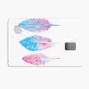 Blue & Pink Watercolor Feathers - Premium Protective Decal Skin-Kit for the Apple Credit Card