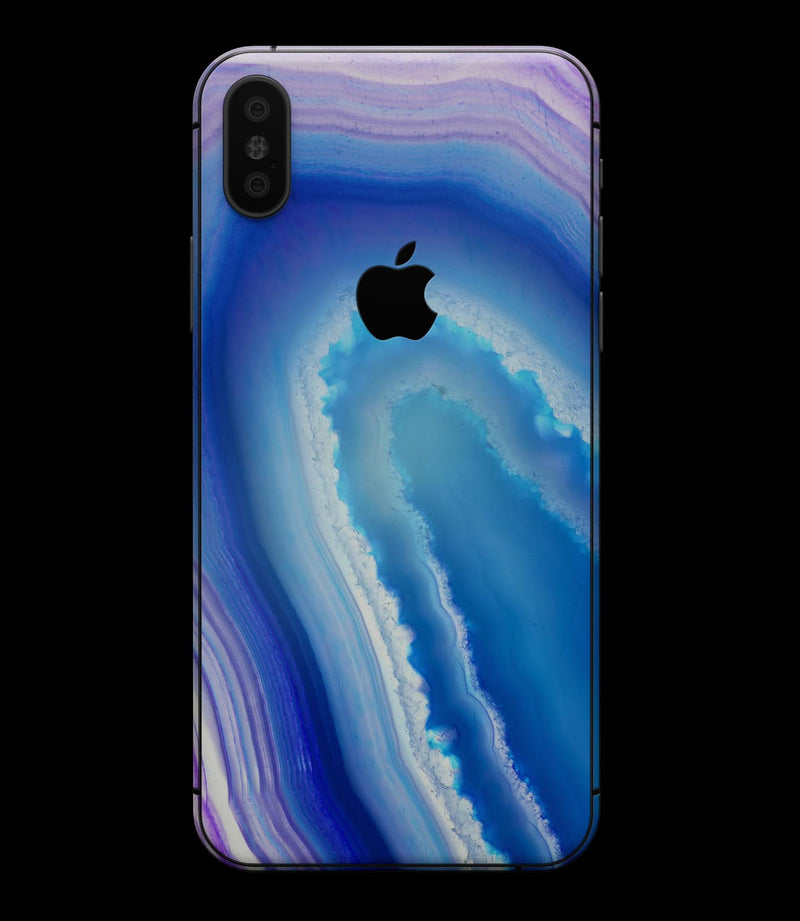 Blue & Purple Hue Agate - iPhone XS MAX, XS/X, 8/8+, 7/7+, 5/5S/SE Skin-Kit (All iPhones Available)