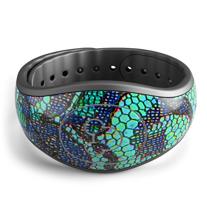 Blue & Teal Lace Texture - Decal Skin Wrap Kit for the Disney Magic Band