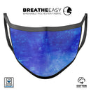 Blue 275 Absorbed Watercolor Texture - Made in USA Mouth Cover Unisex Anti-Dust Cotton Blend Reusable & Washable Face Mask with Adjustable Sizing for Adult or Child