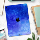 Blue 275 Absorbed Watercolor Texture - Full Body Skin Decal for the Apple iPad Pro 12.9", 11", 10.5", 9.7", Air or Mini (All Models Available)