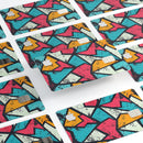 Blue, Orange, and Red Zig Zags - Premium Protective Decal Skin-Kit for the Apple Credit Card