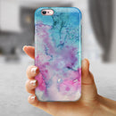 Blue 2 Absorbed Watercolor Texture iPhone 6/6s or 6/6s Plus 2-Piece Hybrid INK-Fuzed Case
