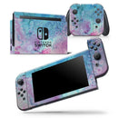 Blue 2 Absorbed Watercolor Texture - Skin Wrap Decal for Nintendo Switch Lite Console & Dock - 3DS XL - 2DS - Pro - DSi - Wii - Joy-Con Gaming Controller