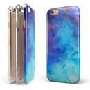 Blue 34222 Absorbed Watercolor Texture iPhone 6/6s or 6/6s Plus 2-Piece Hybrid INK-Fuzed Case