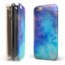 Blue 34222 Absorbed Watercolor Texture iPhone 6/6s or 6/6s Plus 2-Piece Hybrid INK-Fuzed Case