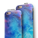 Blue 34222 Absorbed Watercolor Texture iPhone 6/6s or 6/6s Plus 2-Piece Hybrid INK-Fuzed Case