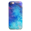 Blue 34222 Absorbed Watercolor Texture iPhone 6/6s or 6/6s Plus 2-Piece Hybrid INK-Fuzed Case
