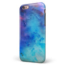 Blue 34222 Absorbed Watercolor Texture iPhone 6/6s or 6/6s Plus 2-Piece Hybrid INK-Fuzed Case