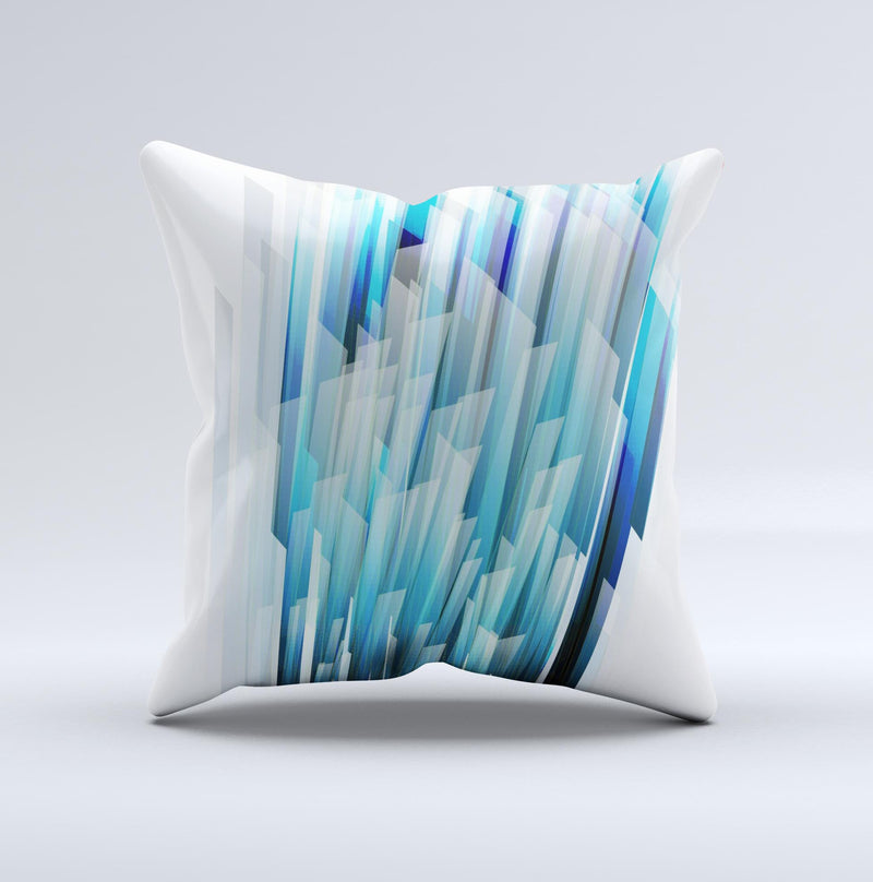 Blue 3d Vector Spikes Ink-Fuzed Decorative Throw Pillow
