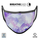 Blue 4 Absorbed Watercolor Texture - Made in USA Mouth Cover Unisex Anti-Dust Cotton Blend Reusable & Washable Face Mask with Adjustable Sizing for Adult or Child