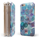 Blue 62 Absorbed Watercolor Texture iPhone 6/6s or 6/6s Plus 2-Piece Hybrid INK-Fuzed Case