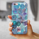 Blue 62 Absorbed Watercolor Texture iPhone 6/6s or 6/6s Plus 2-Piece Hybrid INK-Fuzed Case