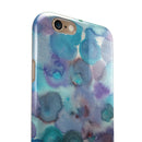 Blue 62 Absorbed Watercolor Texture iPhone 6/6s or 6/6s Plus 2-Piece Hybrid INK-Fuzed Case