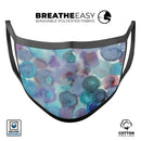 Blue 62 Absorbed Watercolor Texture - Made in USA Mouth Cover Unisex Anti-Dust Cotton Blend Reusable & Washable Face Mask with Adjustable Sizing for Adult or Child