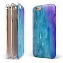 Blue 823 Absorbed Watercolor Texture iPhone 6/6s or 6/6s Plus 2-Piece Hybrid INK-Fuzed Case