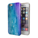 Blue 823 Absorbed Watercolor Texture iPhone 6/6s or 6/6s Plus 2-Piece Hybrid INK-Fuzed Case