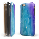 Blue 823 Absorbed Watercolor Texture iPhone 6/6s or 6/6s Plus 2-Piece Hybrid INK-Fuzed Case