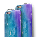 Blue 823 Absorbed Watercolor Texture iPhone 6/6s or 6/6s Plus 2-Piece Hybrid INK-Fuzed Case