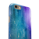 Blue 823 Absorbed Watercolor Texture iPhone 6/6s or 6/6s Plus 2-Piece Hybrid INK-Fuzed Case