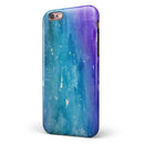 Blue 823 Absorbed Watercolor Texture iPhone 6/6s or 6/6s Plus 2-Piece Hybrid INK-Fuzed Case
