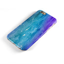 Blue 823 Absorbed Watercolor Texture iPhone 6/6s or 6/6s Plus 2-Piece Hybrid INK-Fuzed Case