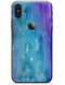 Blue 823 Absorbed Watercolor Texture - iPhone X Skin-Kit