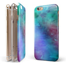 Blue 89608 Absorbed Watercolor Texture iPhone 6/6s or 6/6s Plus 2-Piece Hybrid INK-Fuzed Case