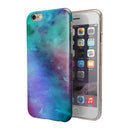 Blue 89608 Absorbed Watercolor Texture iPhone 6/6s or 6/6s Plus 2-Piece Hybrid INK-Fuzed Case