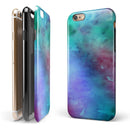 Blue 89608 Absorbed Watercolor Texture iPhone 6/6s or 6/6s Plus 2-Piece Hybrid INK-Fuzed Case