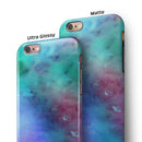 Blue 89608 Absorbed Watercolor Texture iPhone 6/6s or 6/6s Plus 2-Piece Hybrid INK-Fuzed Case