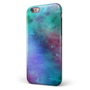 Blue 89608 Absorbed Watercolor Texture iPhone 6/6s or 6/6s Plus 2-Piece Hybrid INK-Fuzed Case