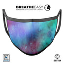 Blue 89608 Absorbed Watercolor Texture - Made in USA Mouth Cover Unisex Anti-Dust Cotton Blend Reusable & Washable Face Mask with Adjustable Sizing for Adult or Child