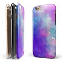 Blue 972 Absorbed Watercolor Texture iPhone 6/6s or 6/6s Plus 2-Piece Hybrid INK-Fuzed Case