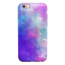 Blue 972 Absorbed Watercolor Texture iPhone 6/6s or 6/6s Plus 2-Piece Hybrid INK-Fuzed Case