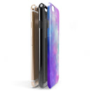 Blue 972 Absorbed Watercolor Texture iPhone 6/6s or 6/6s Plus 2-Piece Hybrid INK-Fuzed Case