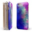 Blue 97 Absorbed Watercolor Texture iPhone 6/6s or 6/6s Plus 2-Piece Hybrid INK-Fuzed Case