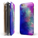Blue 97 Absorbed Watercolor Texture iPhone 6/6s or 6/6s Plus 2-Piece Hybrid INK-Fuzed Case