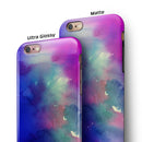 Blue 97 Absorbed Watercolor Texture iPhone 6/6s or 6/6s Plus 2-Piece Hybrid INK-Fuzed Case
