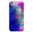 Blue 97 Absorbed Watercolor Texture iPhone 6/6s or 6/6s Plus 2-Piece Hybrid INK-Fuzed Case