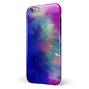 Blue 97 Absorbed Watercolor Texture iPhone 6/6s or 6/6s Plus 2-Piece Hybrid INK-Fuzed Case