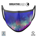 Blue 97 Absorbed Watercolor Texture - Made in USA Mouth Cover Unisex Anti-Dust Cotton Blend Reusable & Washable Face Mask with Adjustable Sizing for Adult or Child