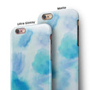 Blue 98 Absorbed Watercolor Texture iPhone 6/6s or 6/6s Plus 2-Piece Hybrid INK-Fuzed Case